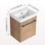 Meuble-lavabo flottant mural 18 po avec lavabo en céramique et porte d'armoire à fermeture en douceur, pour petite salle de bain-527342487