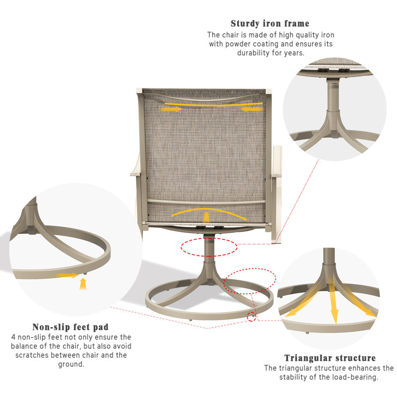 Deval 6 - Person Patio Dining Set with Round Table, Sandshell