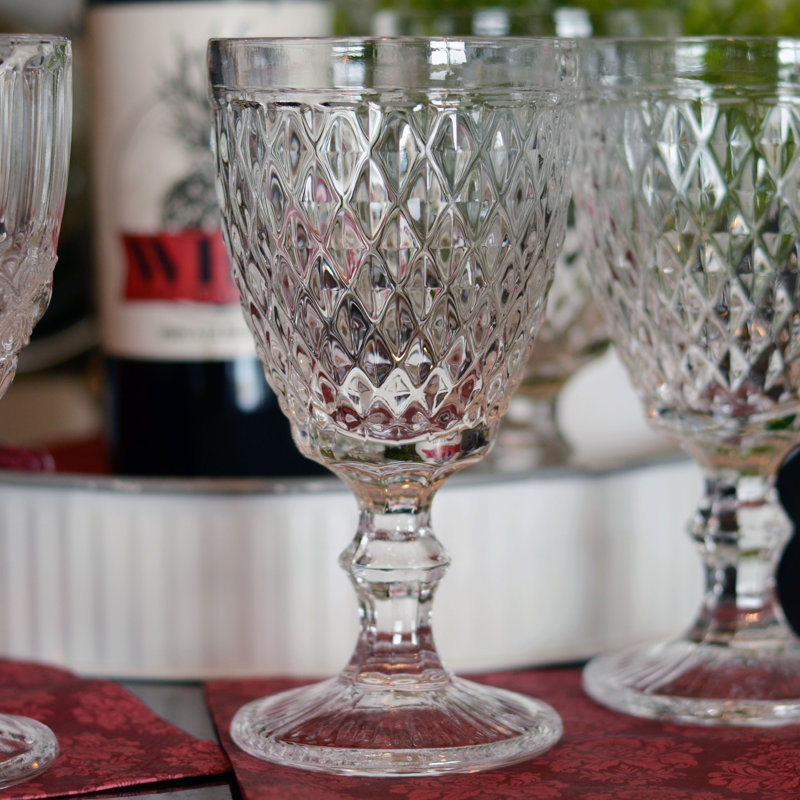 Ensemble de verres à pied 10 onces, Transparent