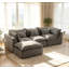 Canapé d'angle modulaire surdimensionné Cloud Couch de 260 cm de large, offrant un confort optimal et une assise large et profonde. Revêtement en tissu gaufré, 3 places avec pouf.-431490667