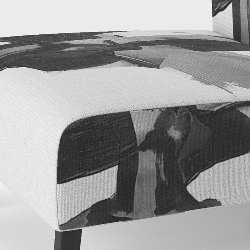 Fauteuil de chambre rembourré Geometric IV, Noir / Blanc / Gris