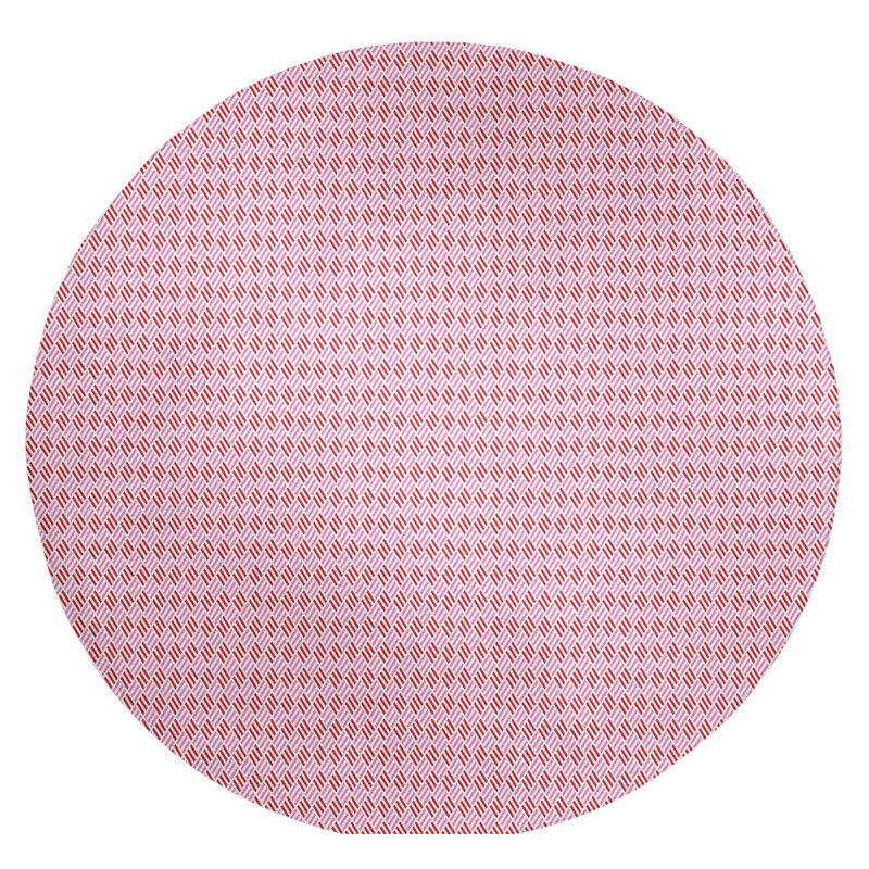 Tapis rose/rouge fait main, Rond 5 pi