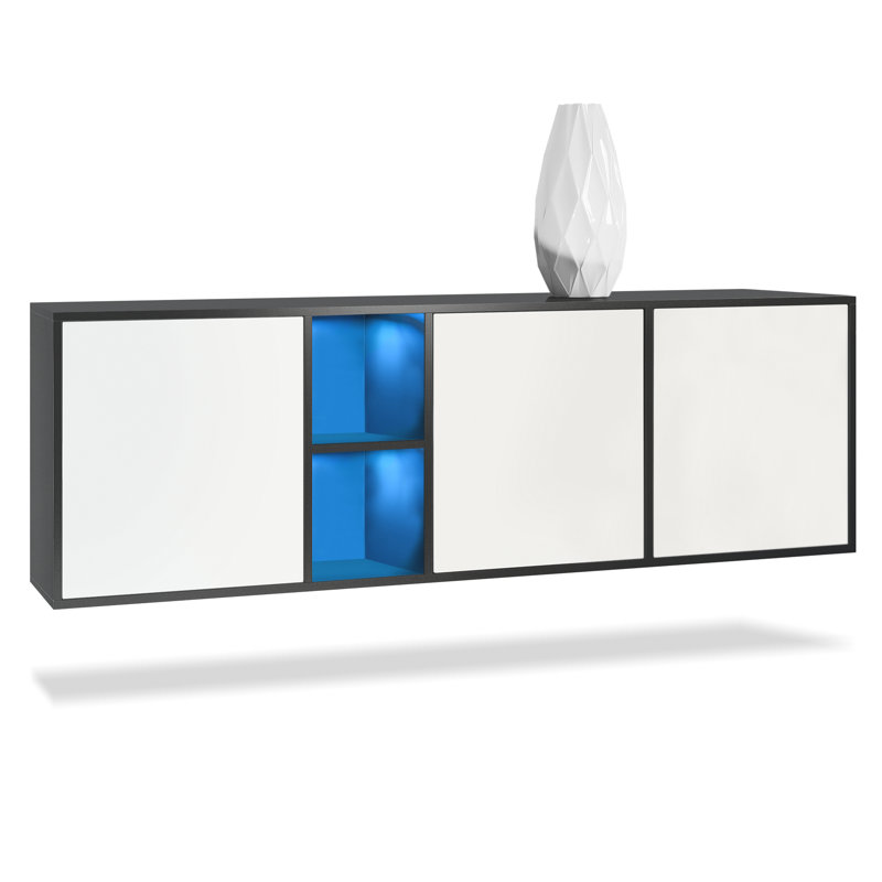Argaki 182cm Sideboard, With LED, Matt white