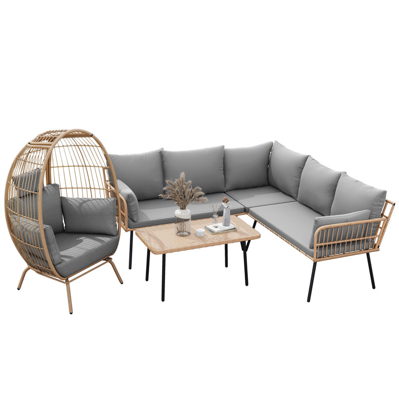 Ensemble de conversation d'extérieur pour 6 personnes Balconera