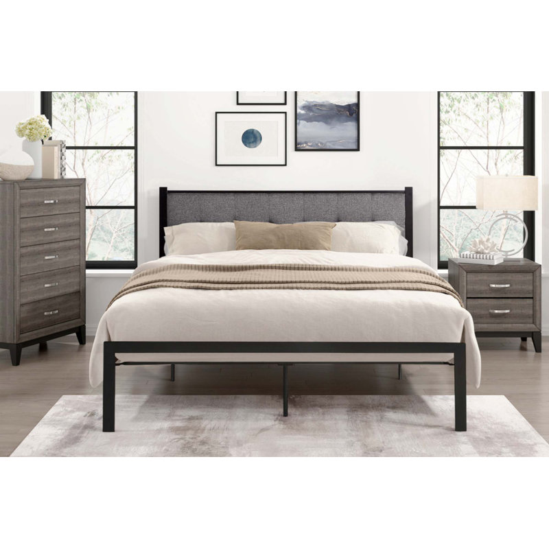 Lit plateforme tapissier Yesha, Grand