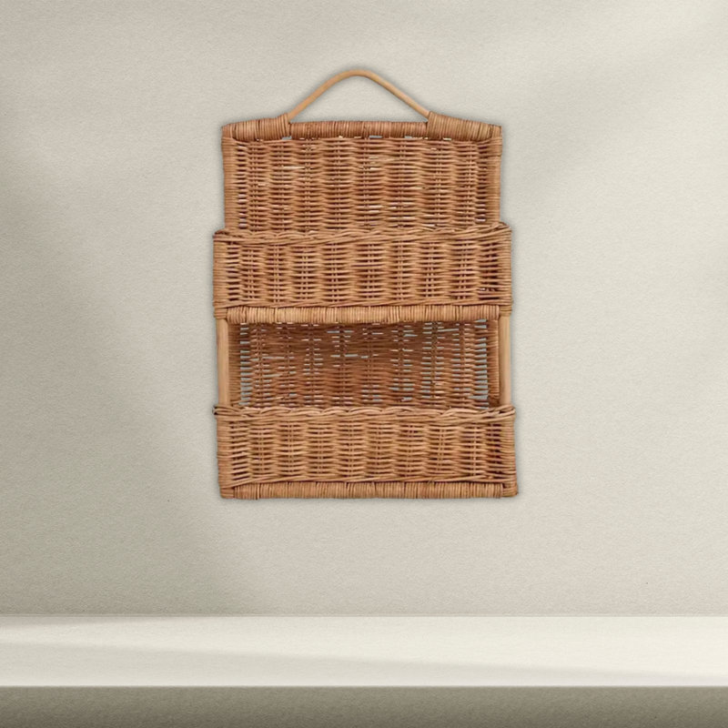 Alkiviadis 2 Piece Wicker Floating Shelf