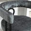 Tabourets de bar en chenille gris de style moderne à dossier 1, structure en métal robuste, coussin rembourré épais et 1 canapé en chenille incurvé et apaisant, avec design et structure noire pour îlot de cuisine Plus-849323409