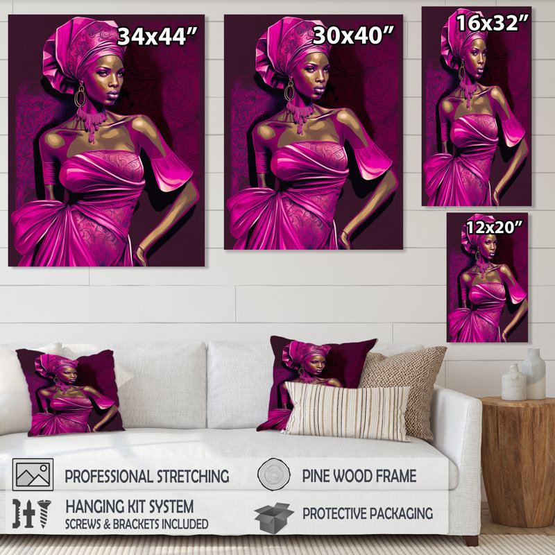 Cosner Vintage High Fashion, modèle afro-américain I sur toile, H 20 po x l 12 po x P 1 po, Toile tendue