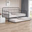 Lit de jour double en métal avec couchette - Conception de tuyaux industriels - Prêt pour les matelas-700416502