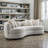 Iniko Beige Boucle Sofa W/6 Pillows