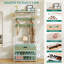Modular Hall Tree Coat Rack with Shoe Bench, Padded Seat, 10 Removable Hooks & Top Storage Shelf, 2-in-1 Convertible Hallway Storage Unit, Can Be Separated Into Wall-Mounted Coat Rack & Independent Shoe Bench