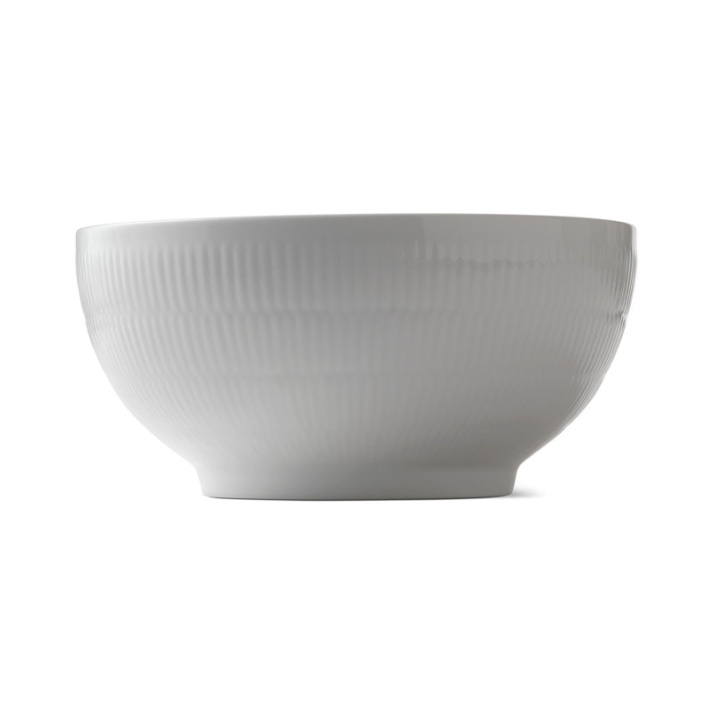 Royal Copenhagen White Fluted Serving Bowl, 4.5276" H x 9.4488" W x 9.4488" D