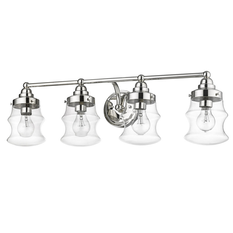 4 - Light Dimmable Vanity Light, Polished Nickel