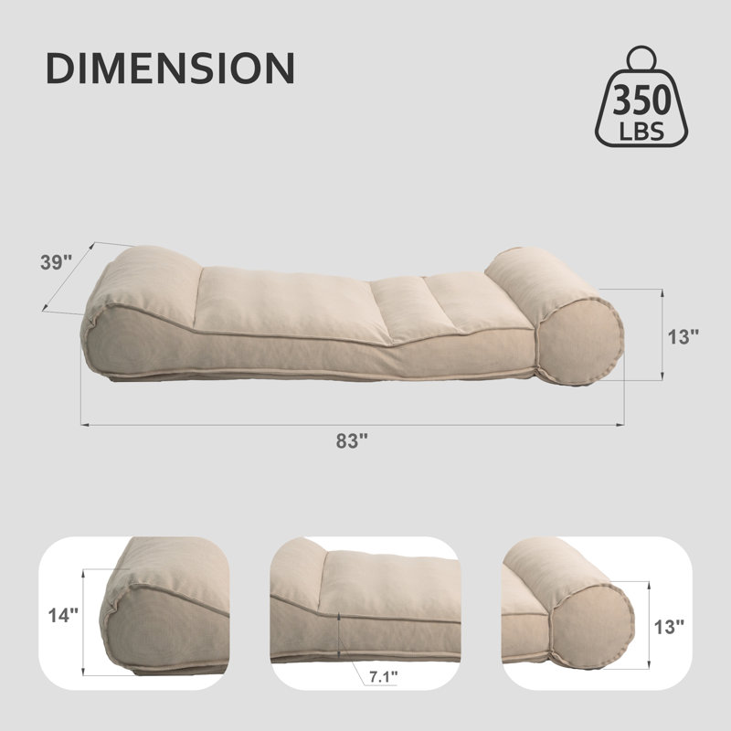 Chaise longue d'extérieur en oléfine, Beige