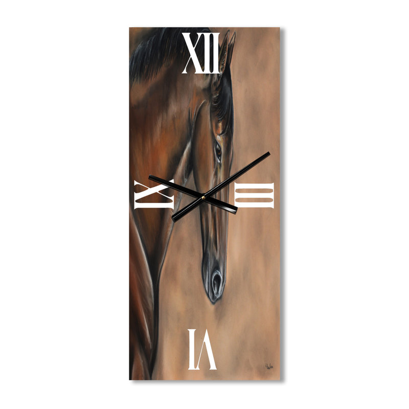 Portrait d'un horloge murale cheval brun, Petit