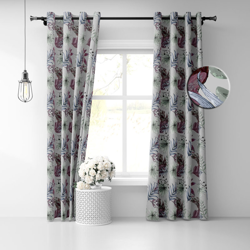 Paire de rideaux semi-transparents avec œillets Exotique, l 50 po x L 72 po