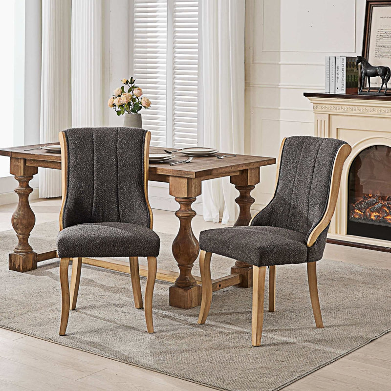 Ensemble de 2 chaises de salle à manger rembourrées, Gris