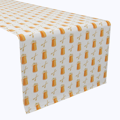 Table Runner, 100% Cotton, 16X108", Honey Jar Design