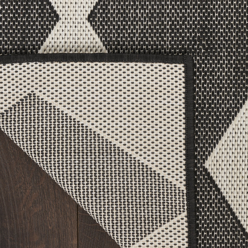 Tapis intérieur / extérieur rectangulaire Positano, Rectangle 9 pi x 12 pi, Noir