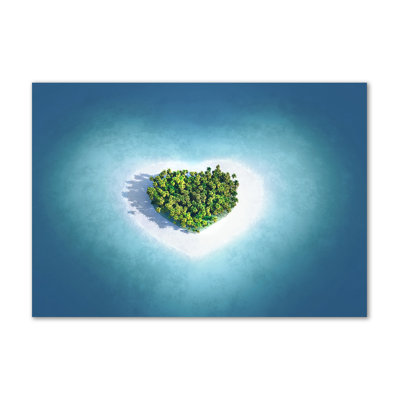 Island Heart Shape - Wrapped Canvas Print