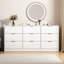 Commode 9 tiroirs, grande commode profonde, armoire de rangement en bois