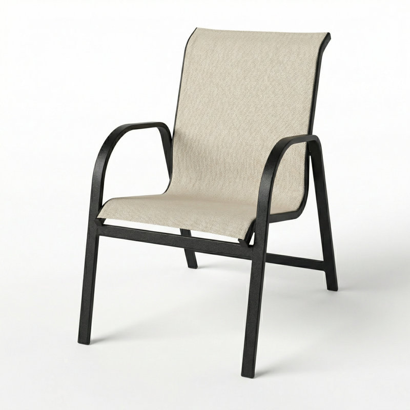 Chaise avec accoudoirs, Harnais Augustine Oyster II / noir mat