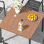 Ensemble repas pour 4 personnes avec table carrée en métal et 4 chaises pivotantes en polyester enduit de PVC -1314938372