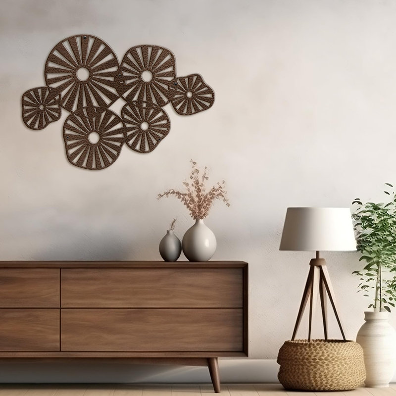 Décoration murale en métal, Bronze, H 18 po x l 36 po x P 0,05 po