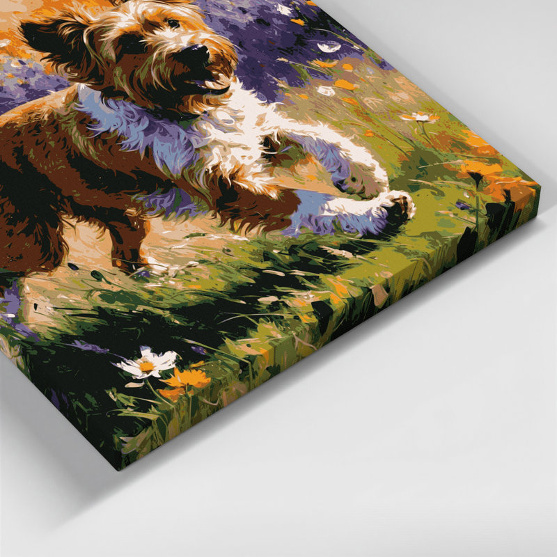 «Dogs Berger Picard», art mural sur toile, H 12 po x l 12 po