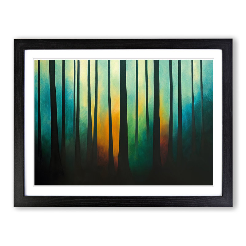 Dashing Summer Forest 1 Piece Single Picture Frame Wall Art, 46cm H x 64cm W x 2cm D, Black Framed