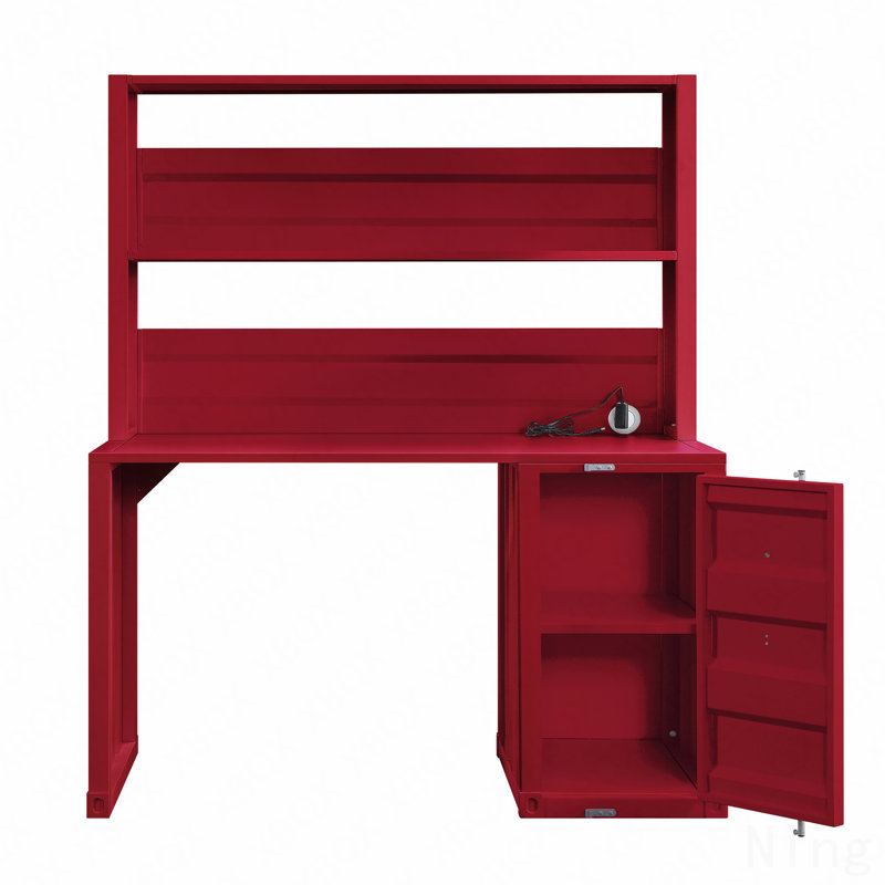 Bureau d'écriture à finition rouge avec huche, Red