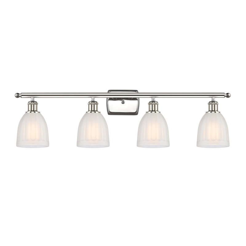 Éclairage pour salle de bain 3 lumières Dunder, Ampoule DEL 6 watts Vinage, Blanc, Nickel poli