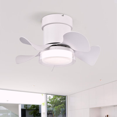 Ventilateur de plafond de 21 pouces avec 3 températures de couleur, lumière et télécommande, moteur à courant continu puissant et à faible bruit pour la cuisine, la salle à manger, la salle à manger, la salle de bain, la terrasse et le patio