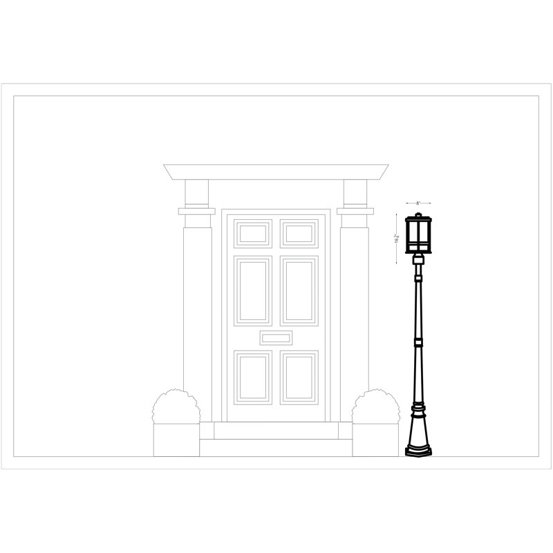 Wilburn One Light Outdoor Post Lantern from Generation Lighting , Black, No