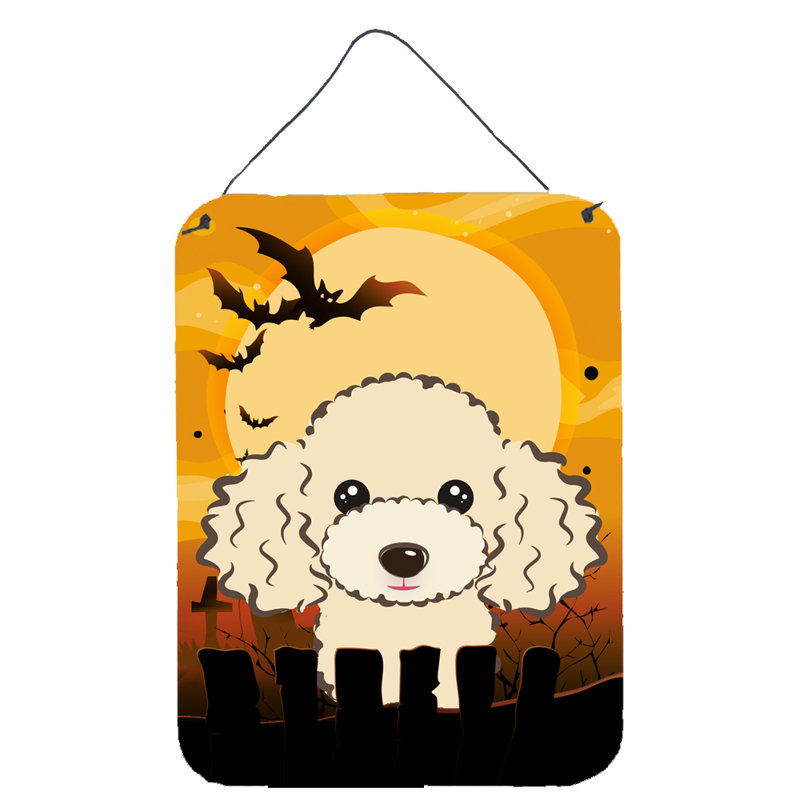 « halloween », impression sur plaque, H 16 po x l 12 po, Caniche Buff