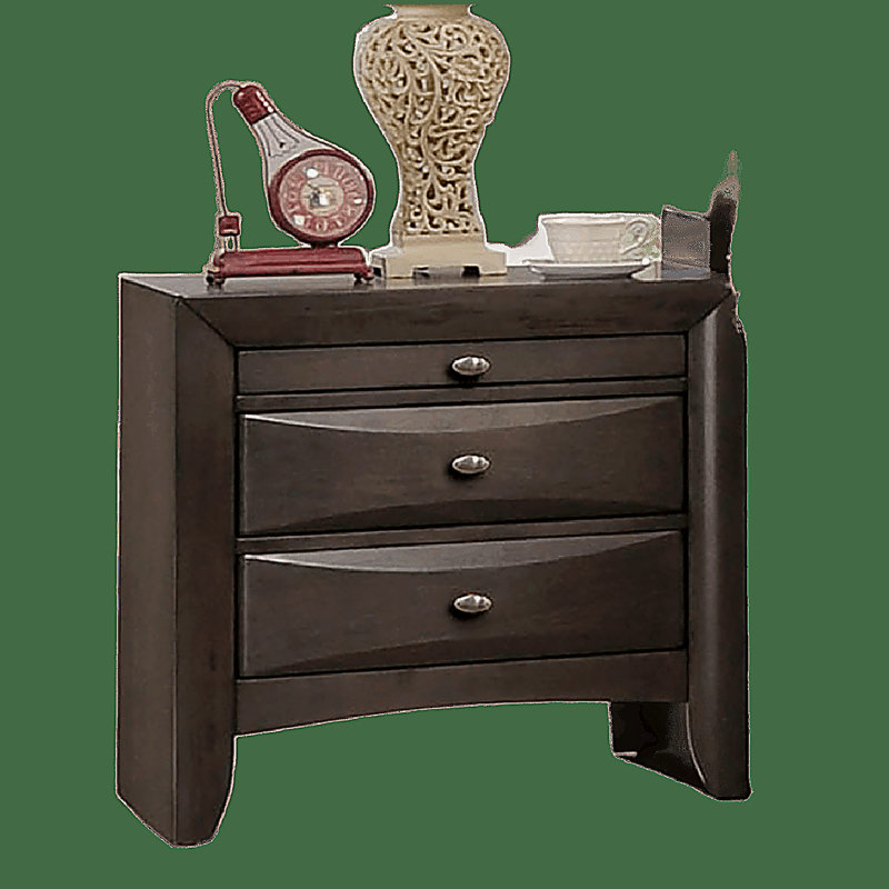 Table de chevet grise 1pc, Gris