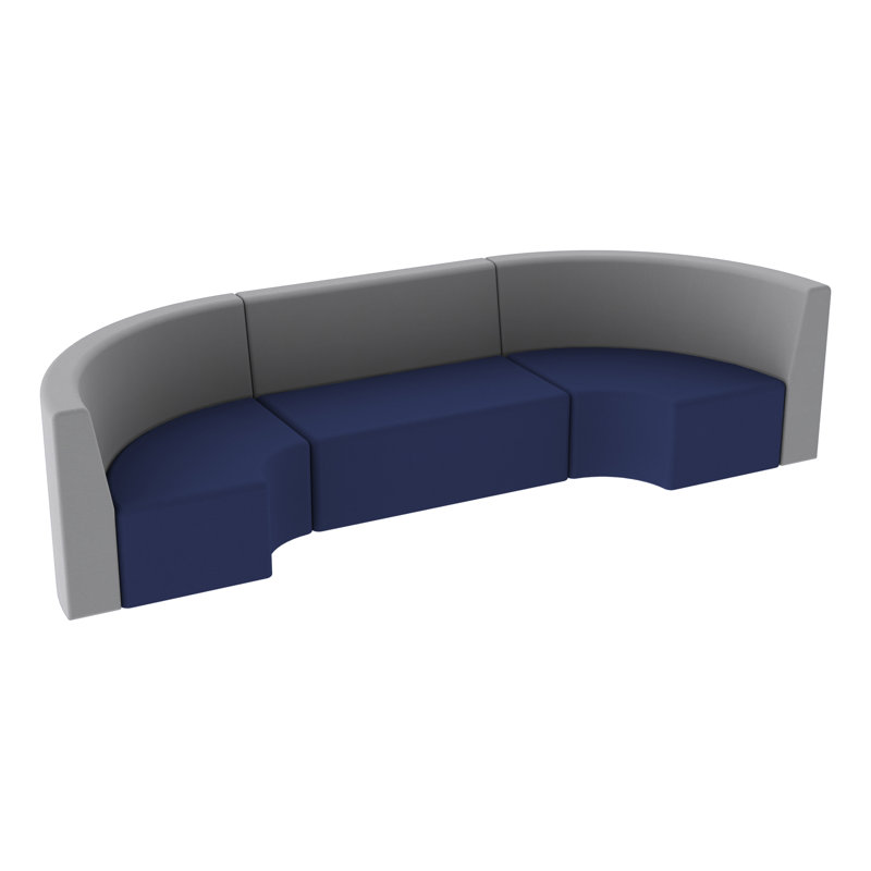 Ensemble 3 pièces de chaises à dossier haut Pro Series, Bleu marine/gris