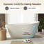 Baignoire sabot autoportante en acrylique de 150 cm (59 po), baignoire de salle de bain de forme spéciale avec trop-plein et bonde chromés