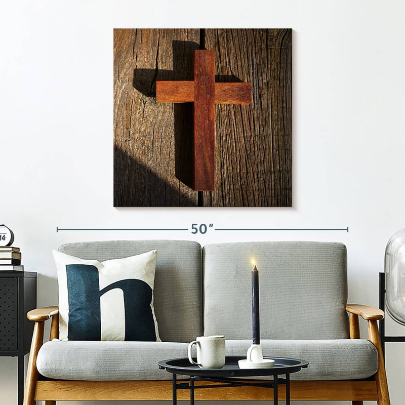 Croix en bois Javetta Sunlit, H 30 po x l 30 po