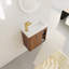 Meuble-lavabo mural flottant 20 po avec lavabo en résine blanche et porte d'armoire à fermeture en douceur