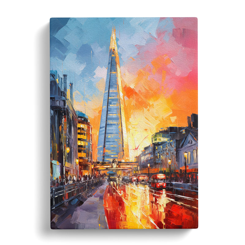 The Shard Action Painting No.2 - Print, 50cm H x 35cm W x 3cm D