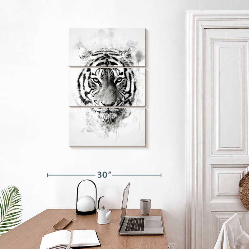 Brampt Tiger Head Black And White