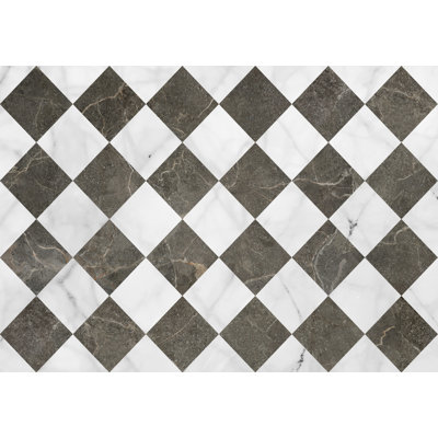 Rhyss Geometric Vinyl Machine Printed Area Rug