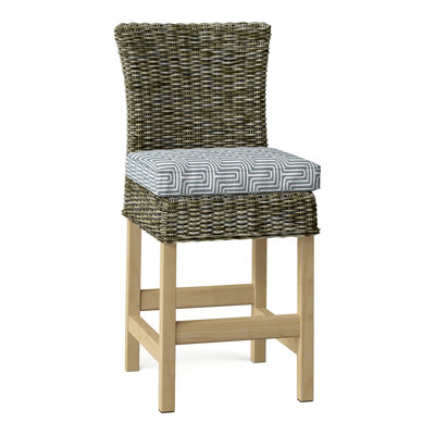 Sag Harbor 28" Patio Bar Stool with Cushion (Set of 2)