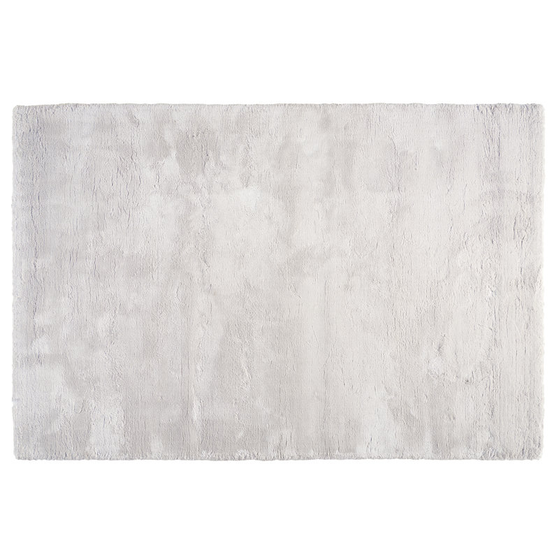 Délice Silk Area Rug in Silver, Rectangle 6'7" x 9'10"