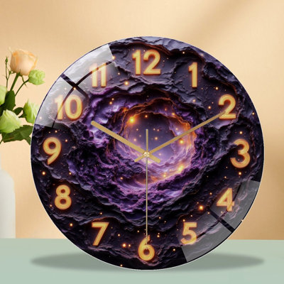 Horloge murale en verre 12 po Cosmic