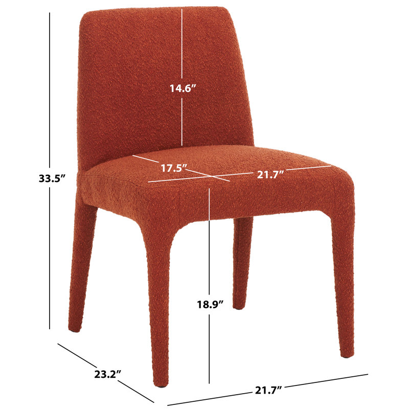 Derrick Upholstered Dining Chair, Rust Orange