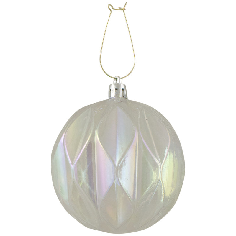 Ornement boule de Noël transparente Rhombus, Transparent irisé