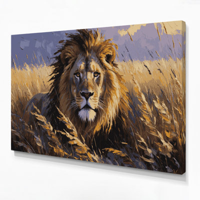 «Big Cats Grass Lion», art mural sur toile