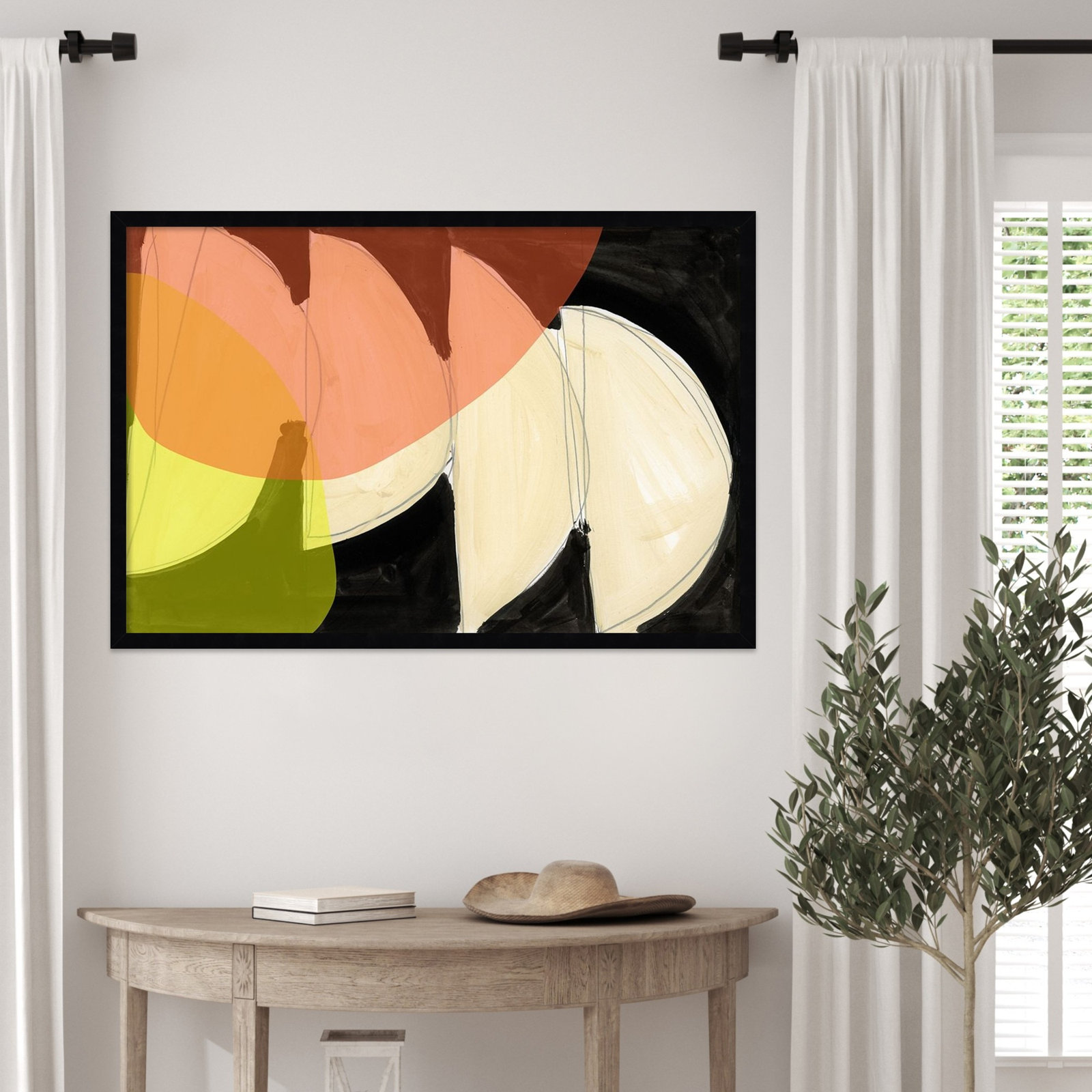 Gilpin "Four Semi Moons I" Print, Black, 23" H x 33" W